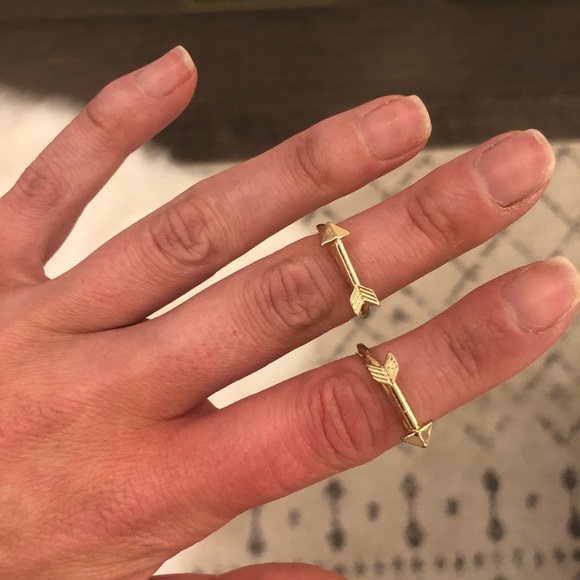 Gold arrow midi ring set - Picture 1 of 3